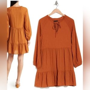 Wishlist : textured neck-tie mini dress